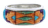 Multicolor Inlay Southwestern Silver Ring Size 7-3/4 CX50766